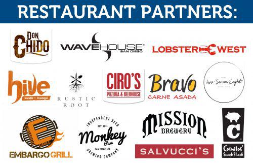 A group of restaurant partner logos