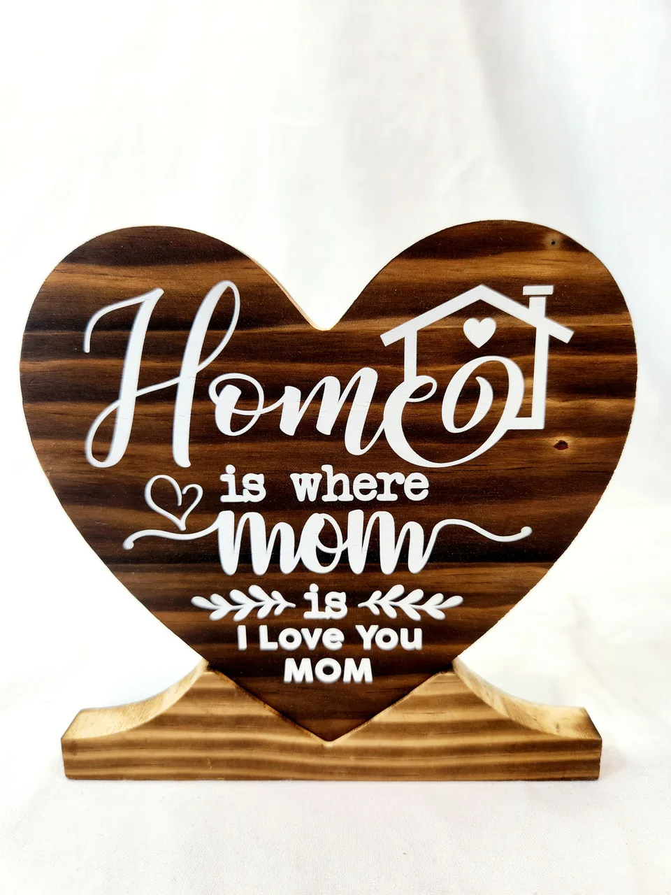 Wooden Heartshaped 'Home Is Where Mom Is' Sign Father Joe's Villages