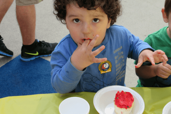 David eating a cupcake at Father Joe's Villages Therapeutic Childcare | Homeless children receive care at Father Joe's Villages