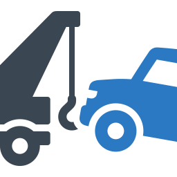 Icon of car being towed | Car Donation to Father Joe's Villages | Donate Your Car, Boat or Vehicle