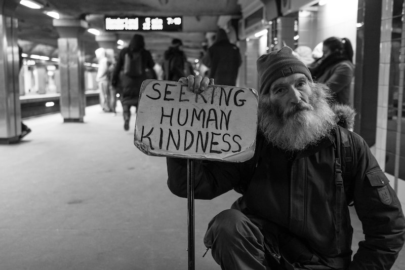 homeless guy face eaten off