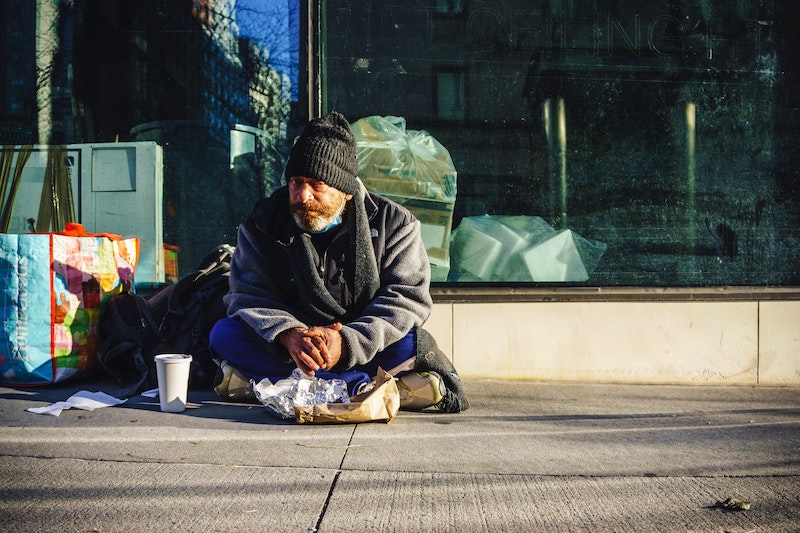 homeless family on the streets