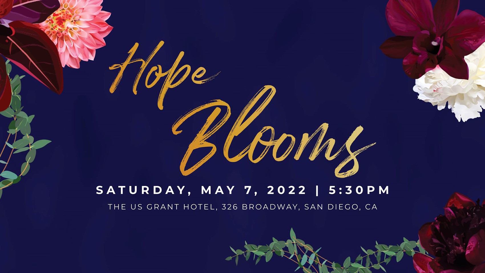 Hope Blooms Logo encased in flowers