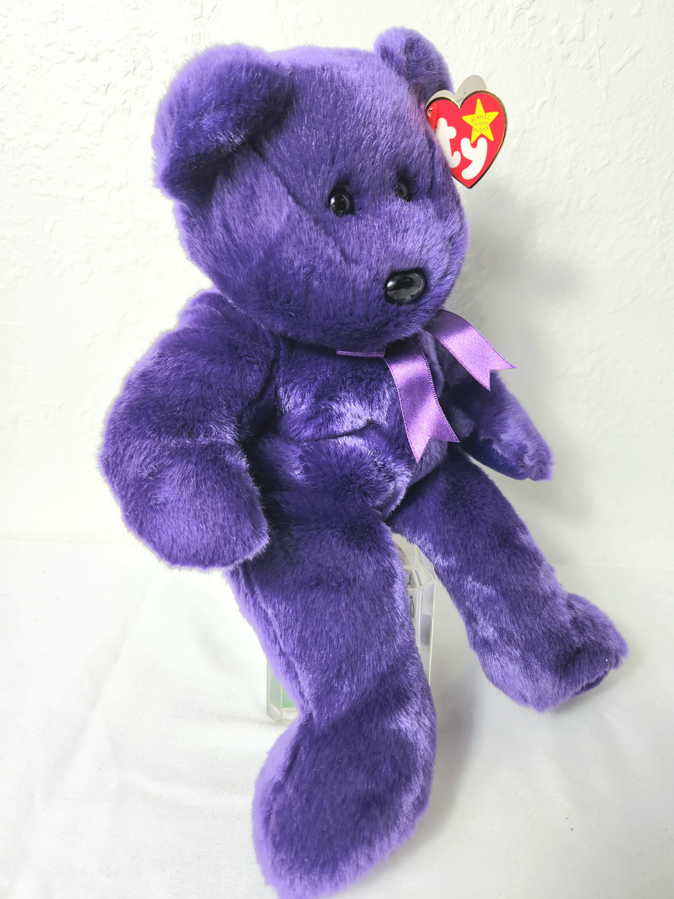 TY BEANIE BUDDIES, Rare Vintage, 1998, Princess Diana Purple Bear