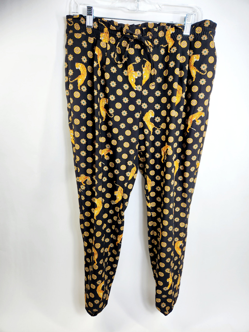 zara printed silk pants