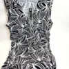 SUSAN LAWRENCE Top, Black and White Pattern, Size XL