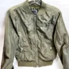 AMBIANCE Bomber Jacket, Army Green, Size M