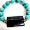 Black and Blue Beaded Bracelet - Image 2