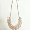 Natural Pink Stone Silver Necklace