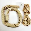 Heatless Hair Curling Set, Gold Satin, with Clip and Scrunchies