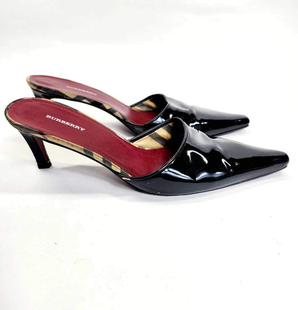 Burberry Patent Leather Mules