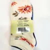Ankle Socks with Flowers, Periwinkle/White/Blue, Size 6-8, 3pk - Image 2