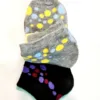 Ankle Socks with Spots, by MAMIA, Teal/Gray/Black, Size 6-8, 3pk - Image 2