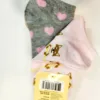 Ankle Socks with Puppies, by MAMIA, Pink/Brown/Gray, Size 6-8, 3pk - Image 2