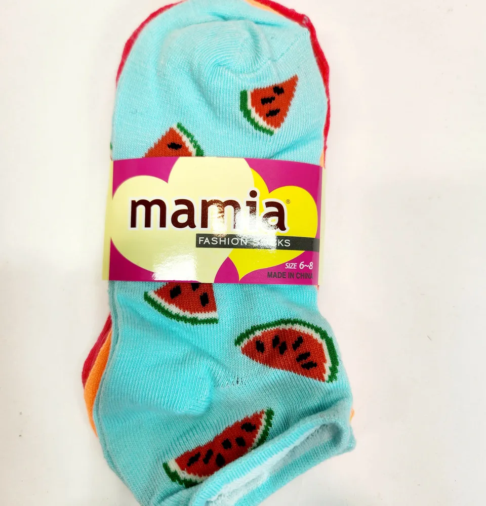 Ankle socks with watermelons