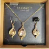 MONET Crystal Jewelry Set, Gold