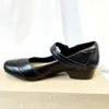 TAOS Women's Black Leather Shoes with Strap, Size 7M - Image 2