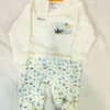 AZIZ BEBE 'Life Is Better When You Surf' Romper, White with Pattern, Size 0–3 Months
