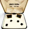 PIERRE CARDIN Black Onyx Cufflinks & Tuxedo Stud Set