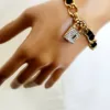 JUICY COUTURE Fashion Jewelry, Gold Padlock with Leather Bracelet - Image 3