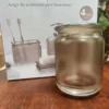Sink Accessory Set, Translucent, Rose Gold, 4pc - Image 2