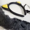 Girls' Halloween Cat Costume, 4pc - Image 4