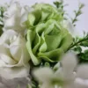 Faux Rose Bouquet in Square Glass Vase - Image 2