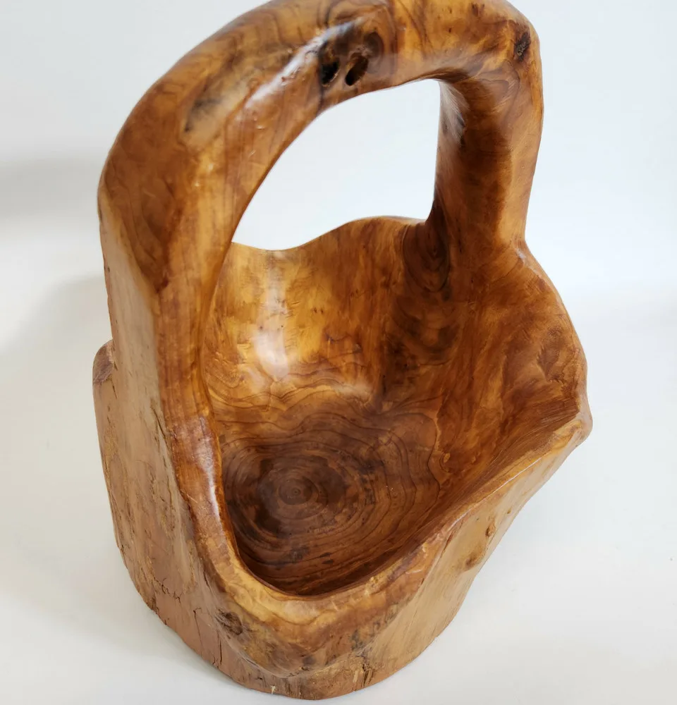 Burl Wood Basket Bowl