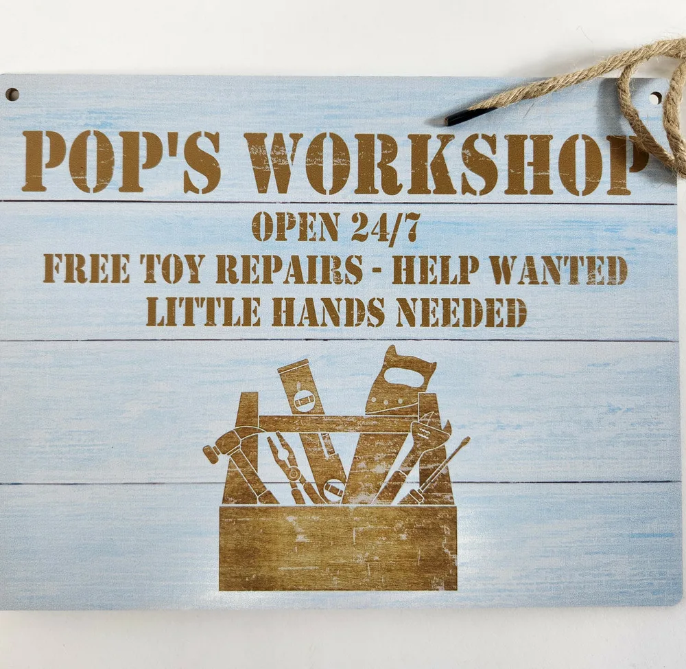 Pop's Workshop Sign