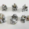 Silver-colored Resin 2" Elephant Figurines, Set of 6