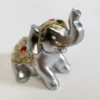 Silver-colored Resin 2" Elephant Figurines, Set of 6 - Image 6