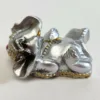 Silver-colored Resin 2" Elephant Figurines, Set of 6 - Image 5