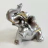 Silver-colored Resin 2" Elephant Figurines, Set of 6 - Image 2
