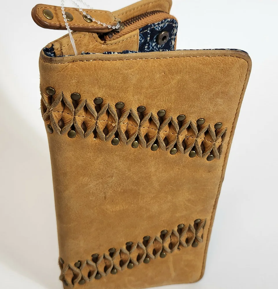 Distressed leather wallet