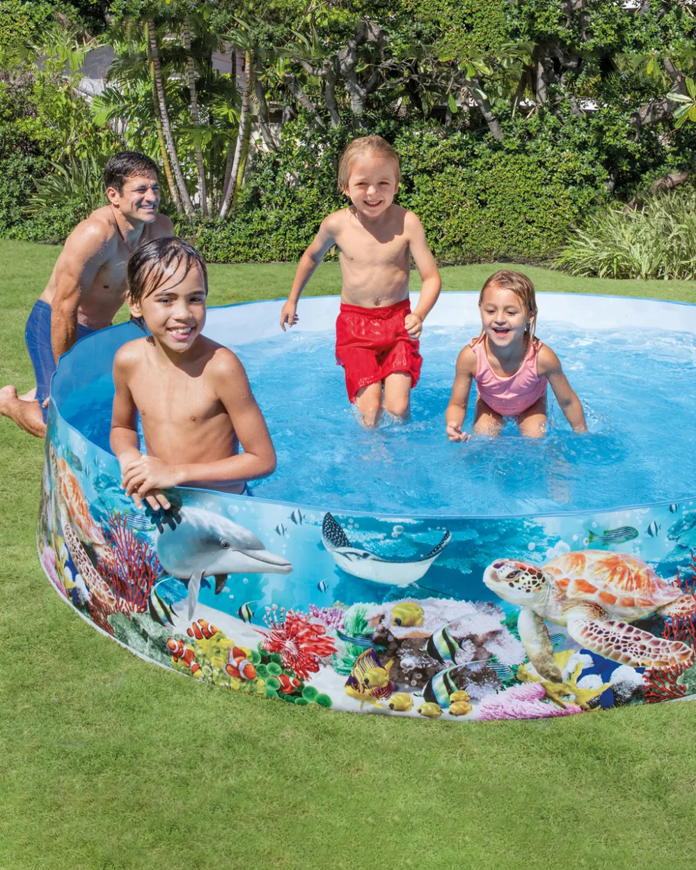 Intex Snapset 8-Foot Kiddie Pool, Deep Blue Sea design