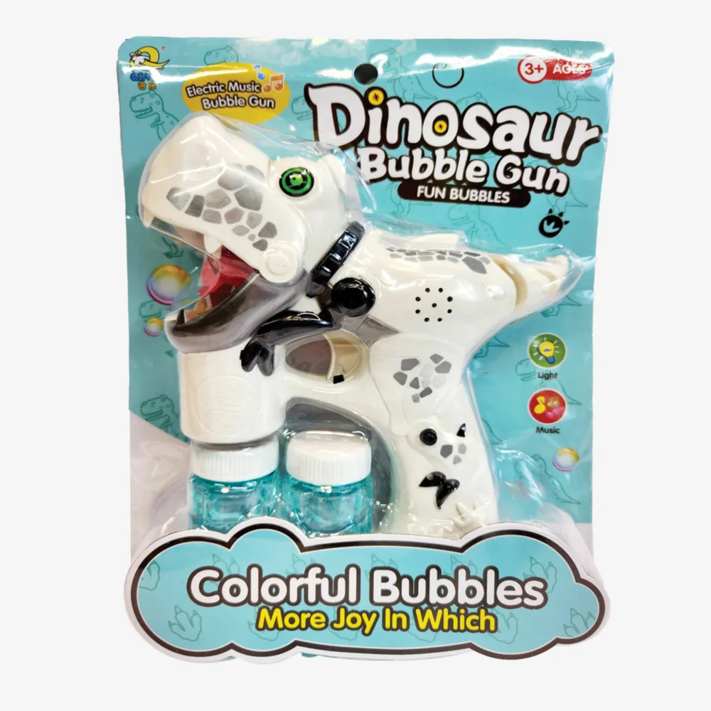 Dinosaur Bubble Gun, White