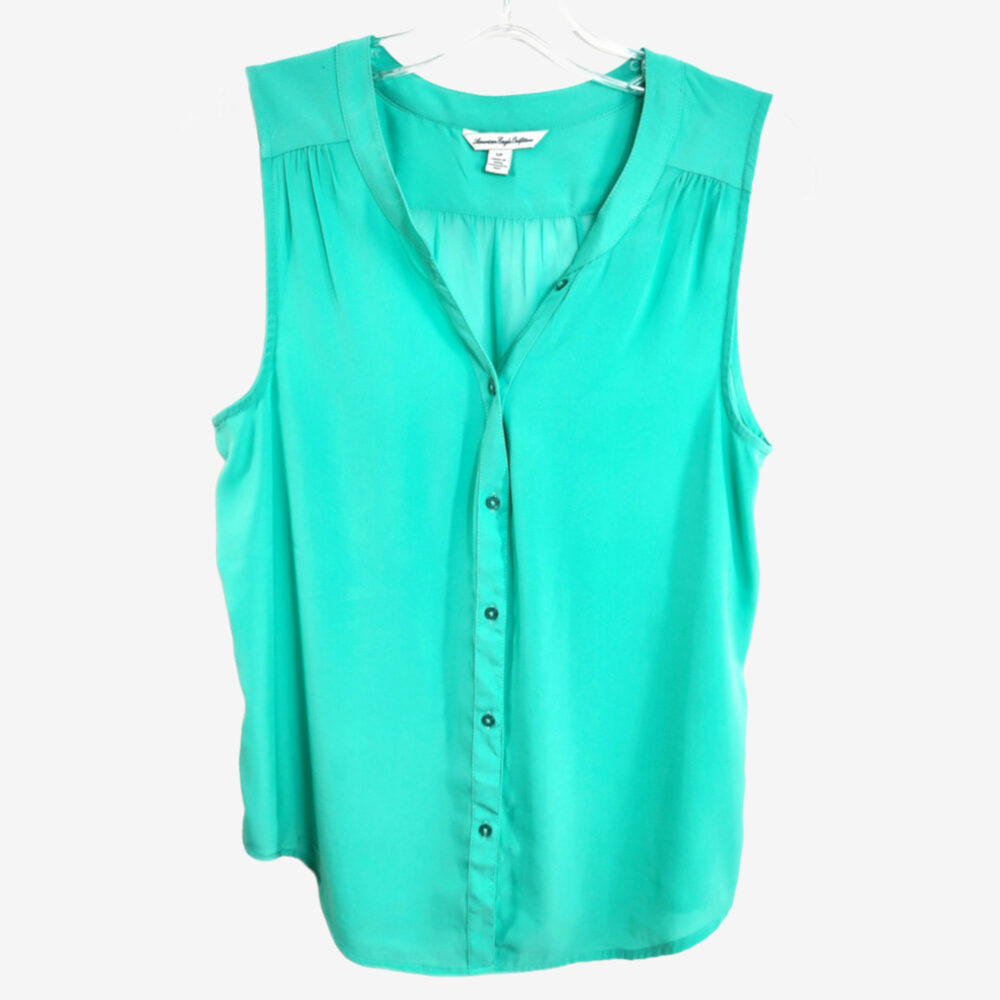 American Eagle sleevelss top, seafoam green, women's S