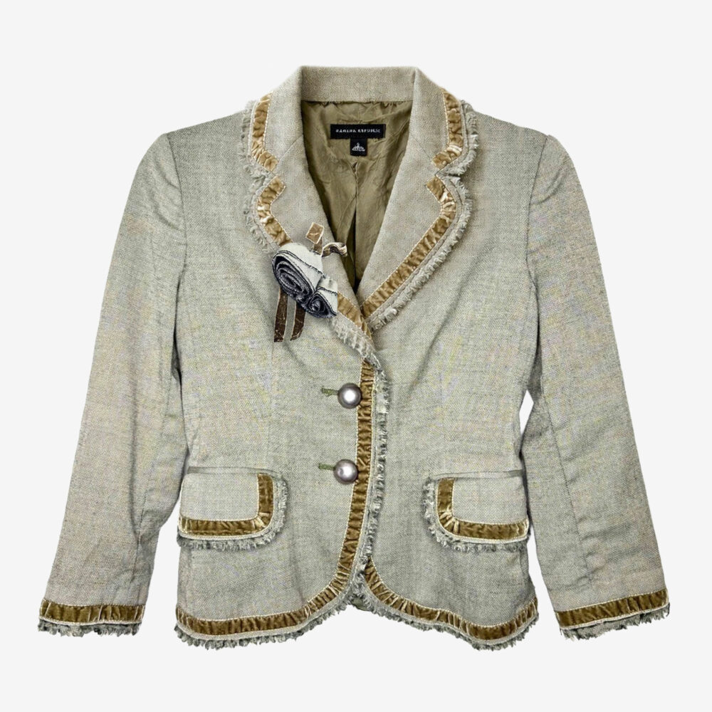 Banana Republic, vintage velvet green wool blazer