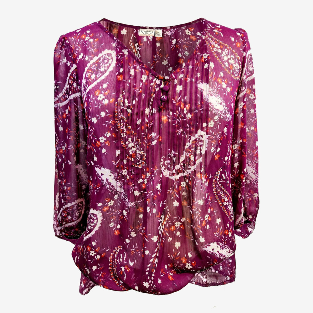 St. John's Bay burgundy & paisley blouse