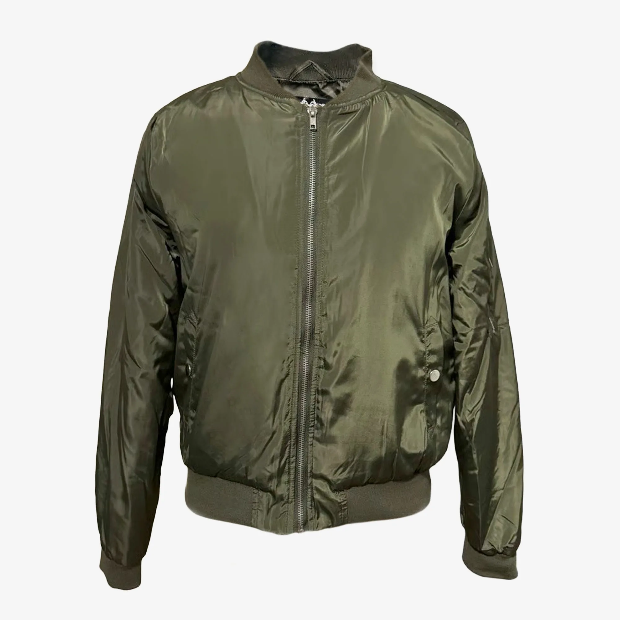 Ambiance army green bomber jacket, women's medium