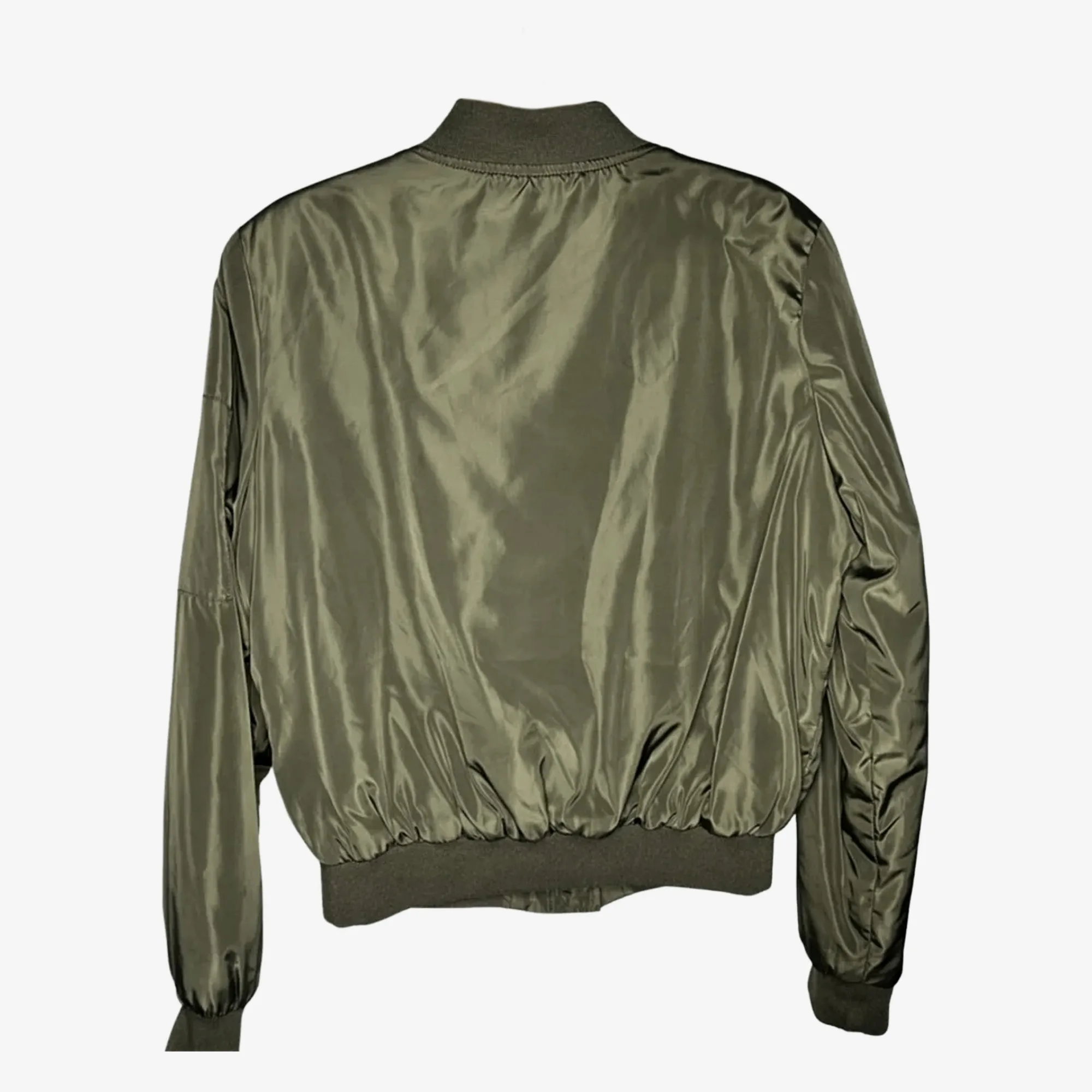Ambiance army green bomber jacket, women's medium (back)
