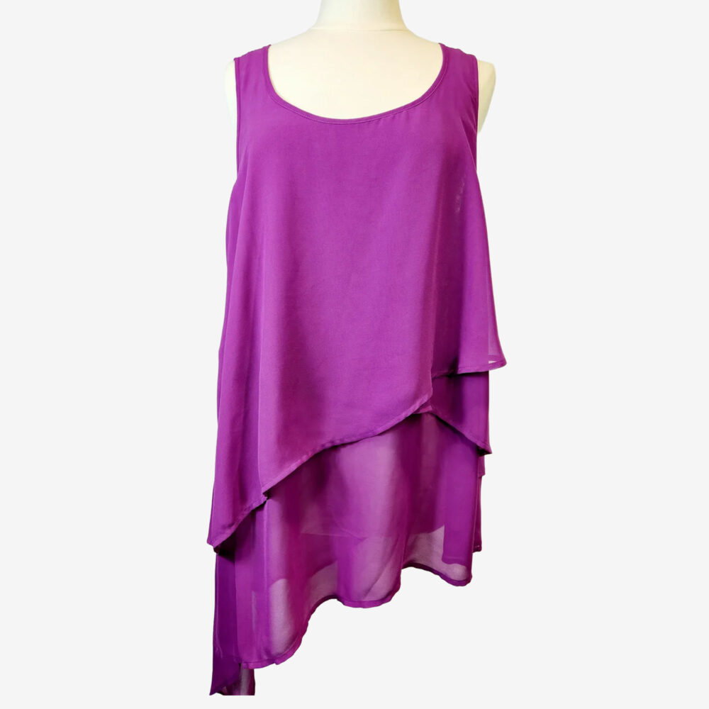 Boutique+ Layered Magenta Tank, Women's 1X
