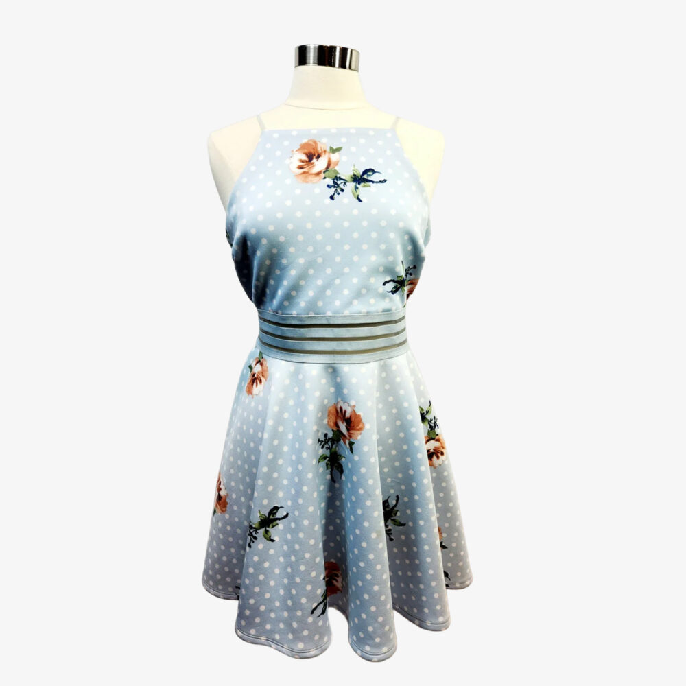 City Studio polka dot dress with roses