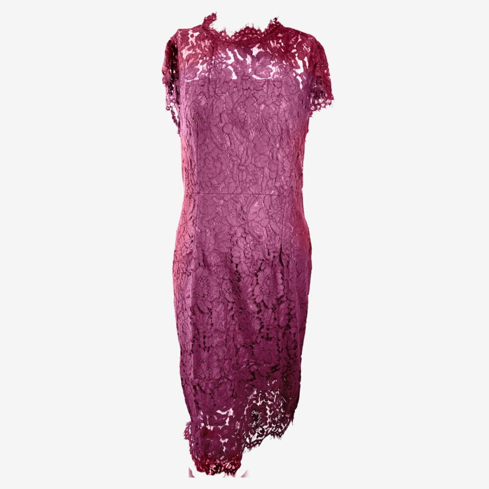 Cranberry Floral Lace Cocktail Dress, Women's Size L