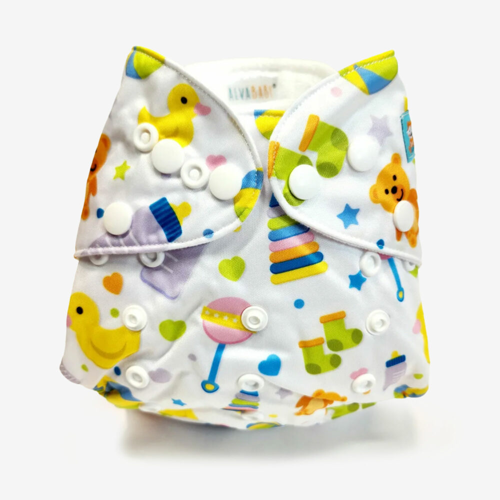 ALVABABY - Reusable diaper, ducks and toys pattern