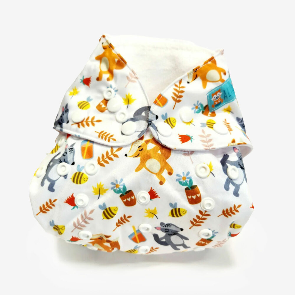 Pocket Cloth Diaper, Foxes and Bees