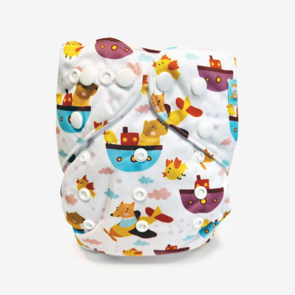 Reusable Cloth Diaper - Foxes and Boats
