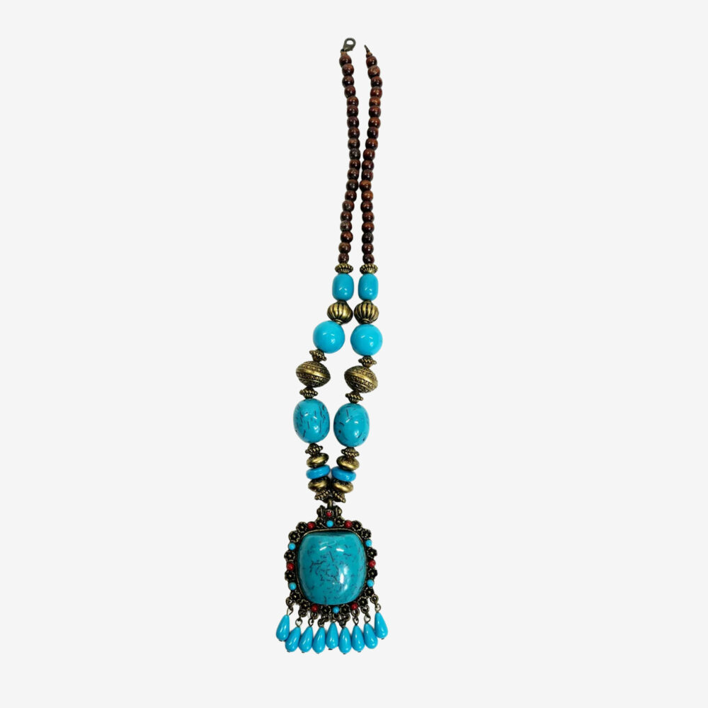 Faux Turquoise Tribal Necklace