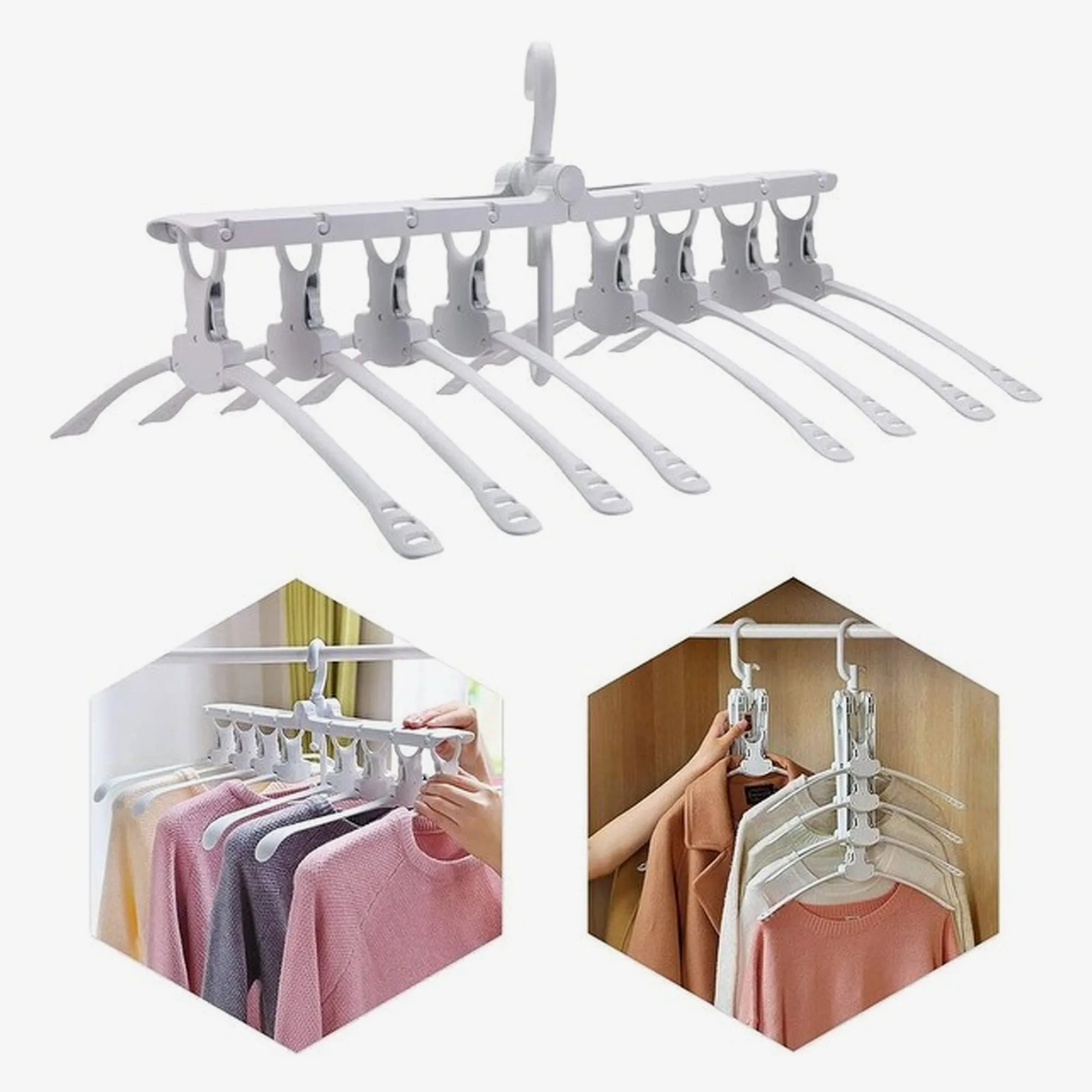 Mabalo 8pc collapsible space saving hanger system