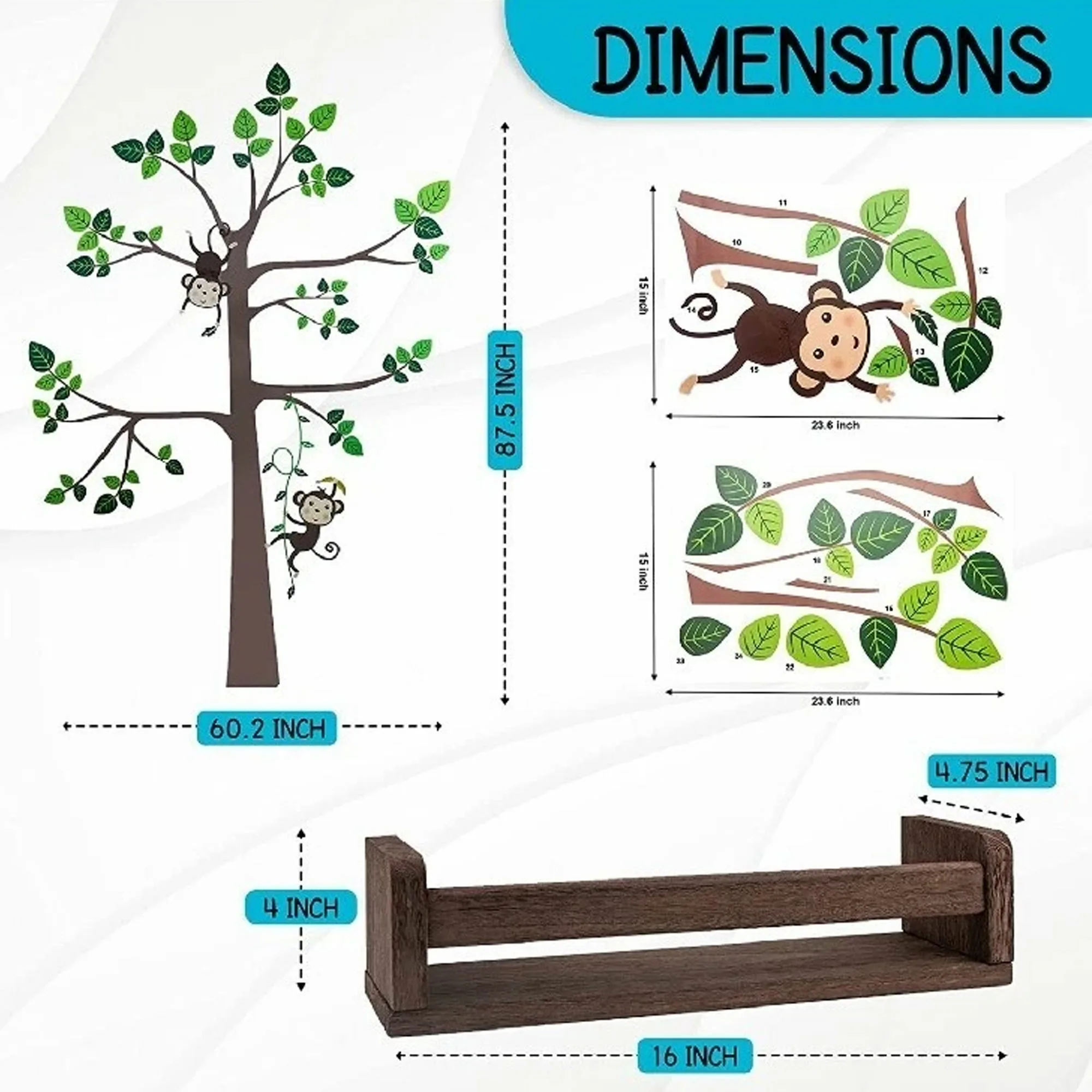 HULA HOME Nursery Shelves and Decal Kit - Image 2
